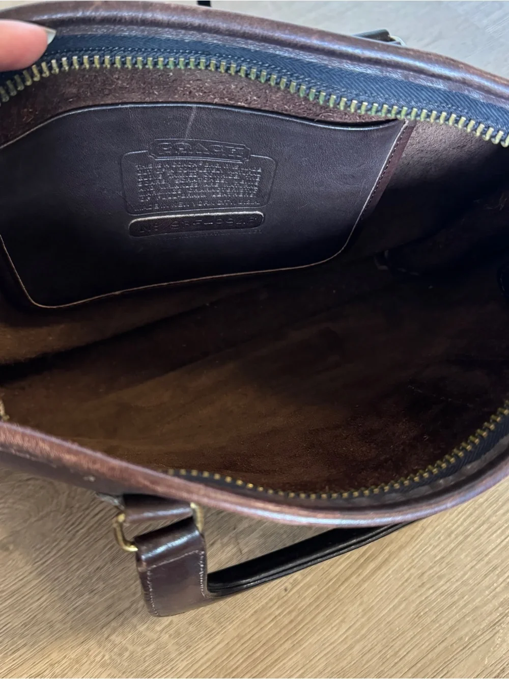 Vintage Coach Dark Brown Leather Briefcase with Top Handles